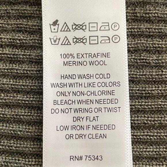 Nanette Lepore Merino Wool Open Front Ribbed Duster Sweater Olive Green Sz XS - Picture 10 of 11